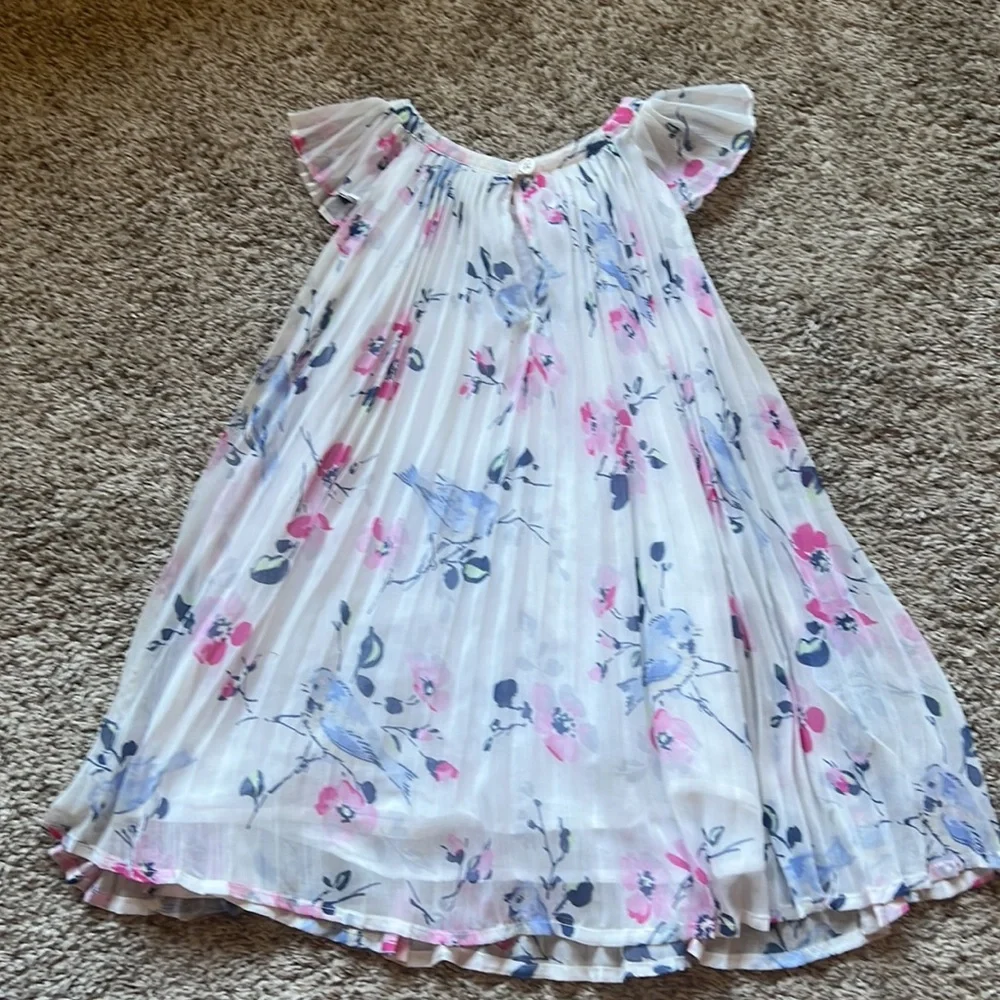 BabyGap Toddler Girl White Accordion Dress Size 3t